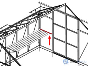Greenhouse - Cantilever Wall Staging, Right Wall Bracket - Black (Fits 10mm)