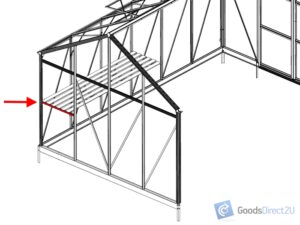 Greenhouse - Cantilever Wall Staging, Left Wall Bracket - Black (Fits 10mm)