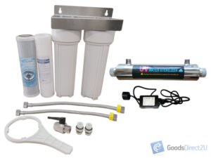 Water Filter System - Underbench, PPS + CTO, 2 Stage, 1UM + UV Steriliser - 16W